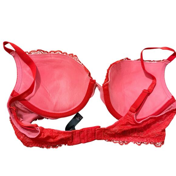 Victoria's Secret Red lace plunge push up bra with bling Size 36C 36 C - Picture 4 of 7